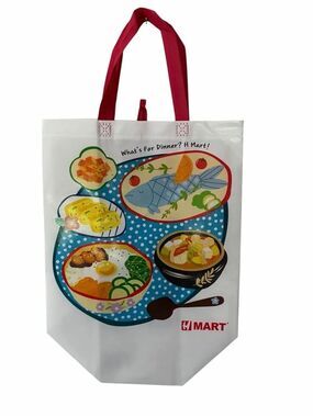 NWOT HMart “What’s for Dinner?” Reusable Tote Bag – Korean Food Graphic